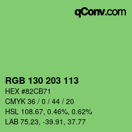Color code: RGB 130 203 113 | qconv.com