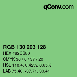 Color code: RGB 130 203 128 | qconv.com
