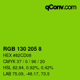 Color code: RGB 130 205 8 | qconv.com