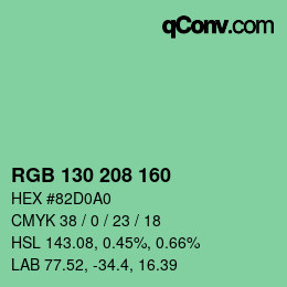 Color code: RGB 130 208 160 | qconv.com