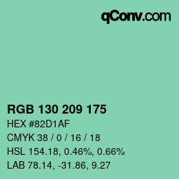 Color code: RGB 130 209 175 | qconv.com