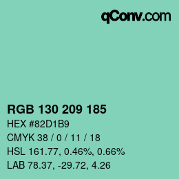 Color code: RGB 130 209 185 | qconv.com