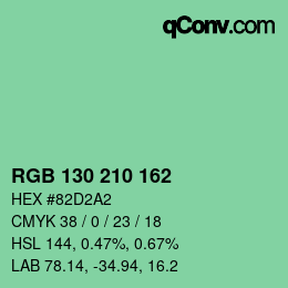 Color code: RGB 130 210 162 | qconv.com