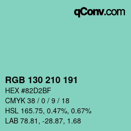 Color code: RGB 130 210 191 | qconv.com