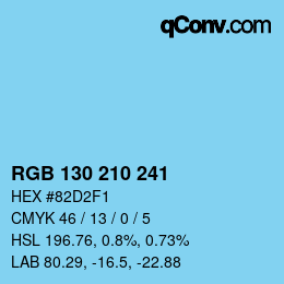 Color code: RGB 130 210 241 | qconv.com