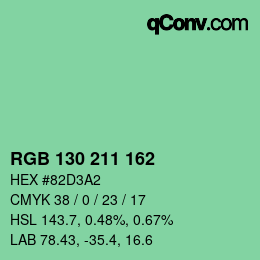 Color code: RGB 130 211 162 | qconv.com