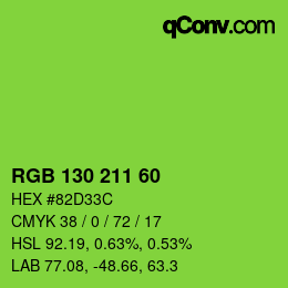 カラーコード: RGB 130 211 60 | qconv.com