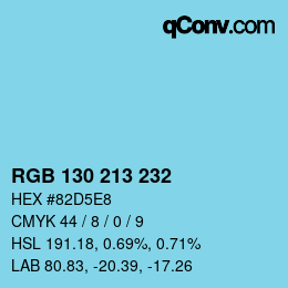 Código de color: RGB 130 213 232 | qconv.com