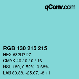 Color code: RGB 130 215 215 | qconv.com