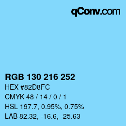 Color code: RGB 130 216 252 | qconv.com