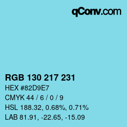 Farbcode: RGB 130 217 231 | qconv.com