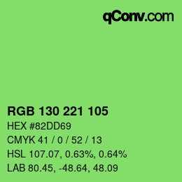 Color code: RGB 130 221 105 | qconv.com