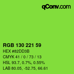 Color code: RGB 130 221 59 | qconv.com