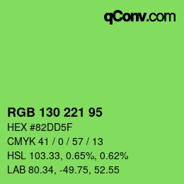 Farbcode: RGB 130 221 95 | qconv.com