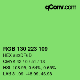 Color code: RGB 130 223 109 | qconv.com