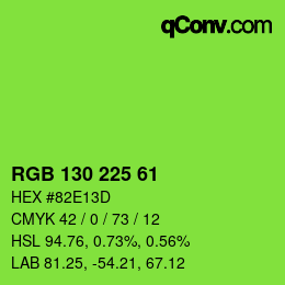 Color code: RGB 130 225 61 | qconv.com