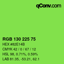 カラーコード: RGB 130 225 75 | qconv.com