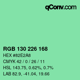 Color code: RGB 130 226 168 | qconv.com