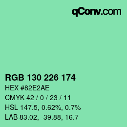 Color code: RGB 130 226 174 | qconv.com