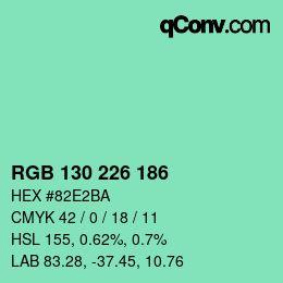 Color code: RGB 130 226 186 | qconv.com