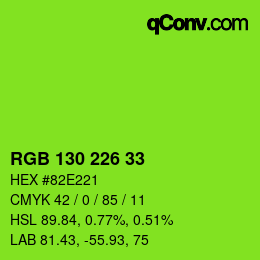 Color code: RGB 130 226 33 | qconv.com