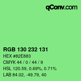 Color code: RGB 130 232 131 | qconv.com