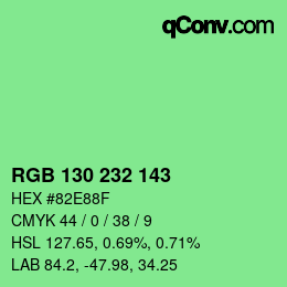 カラーコード: RGB 130 232 143 | qconv.com