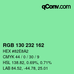 Color code: RGB 130 232 162 | qconv.com