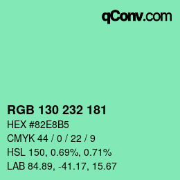 Color code: RGB 130 232 181 | qconv.com