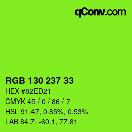 Color code: RGB 130 237 33 | qconv.com
