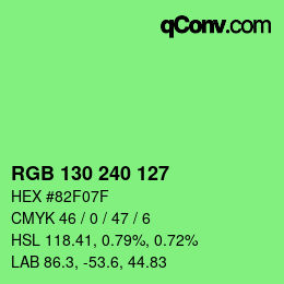 Color code: RGB 130 240 127 | qconv.com