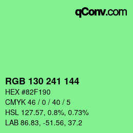 Color code: RGB 130 241 144 | qconv.com