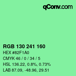 Color code: RGB 130 241 160 | qconv.com