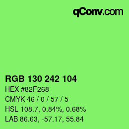 Color code: RGB 130 242 104 | qconv.com