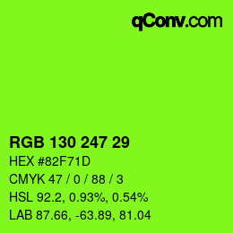 Color code: RGB 130 247 29 | qconv.com