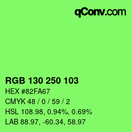 Color code: RGB 130 250 103 | qconv.com