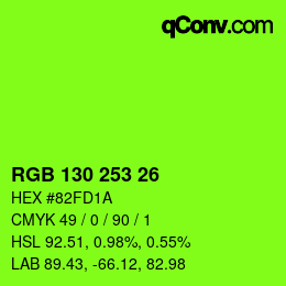 Color code: RGB 130 253 26 | qconv.com