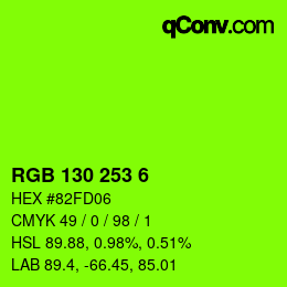 Color code: RGB 130 253 6 | qconv.com