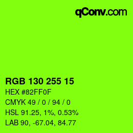 Color code: RGB 130 255 15 | qconv.com