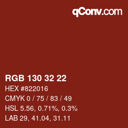 Color code: RGB 130 32 22 | qconv.com