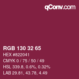 Color code: RGB 130 32 65 | qconv.com
