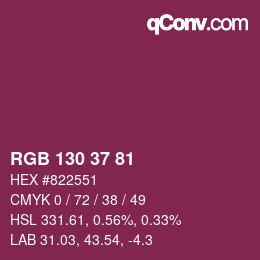 Color code: RGB 130 37 81 | qconv.com