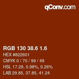 カラーコード: RGB 130 38.6 1.6 | qconv.com