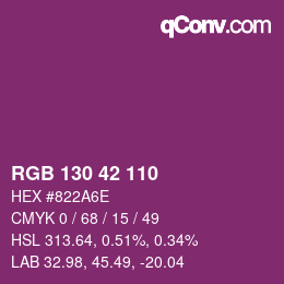 カラーコード: RGB 130 42 110 | qconv.com