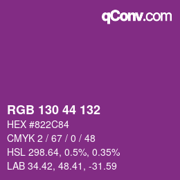 颜色代码: RGB 130 44 132 | qconv.com