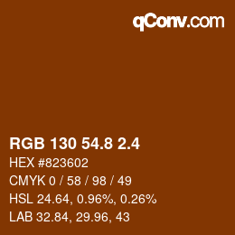 カラーコード: RGB 130 54.8 2.4 | qconv.com