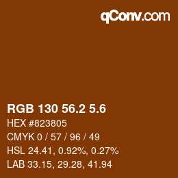 カラーコード: RGB 130 56.2 5.6 | qconv.com