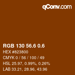 カラーコード: RGB 130 56.6 0.6 | qconv.com