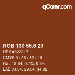 カラーコード: RGB 130 56.6 23 | qconv.com