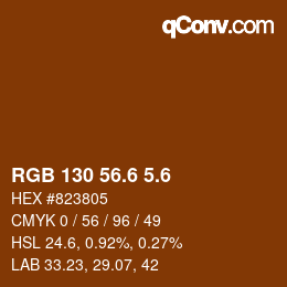 カラーコード: RGB 130 56.6 5.6 | qconv.com